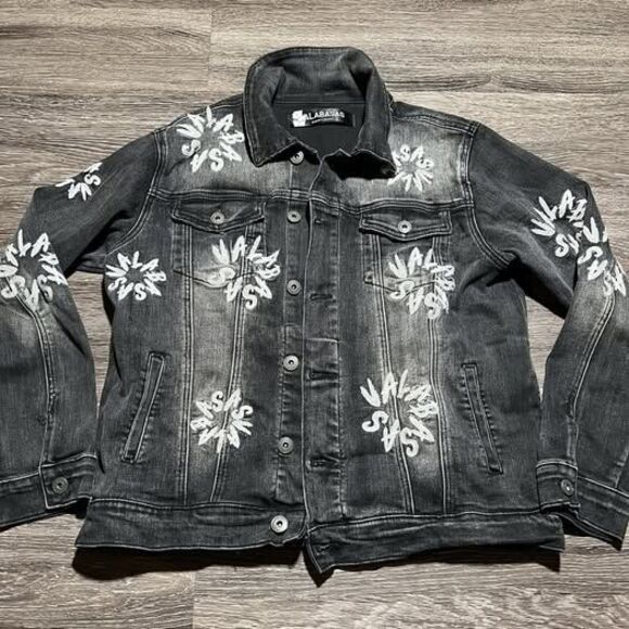 Unbranded Jackets & Blazers - Valabasa Black Denim Jacket Womens Medium Embellished Embroidery